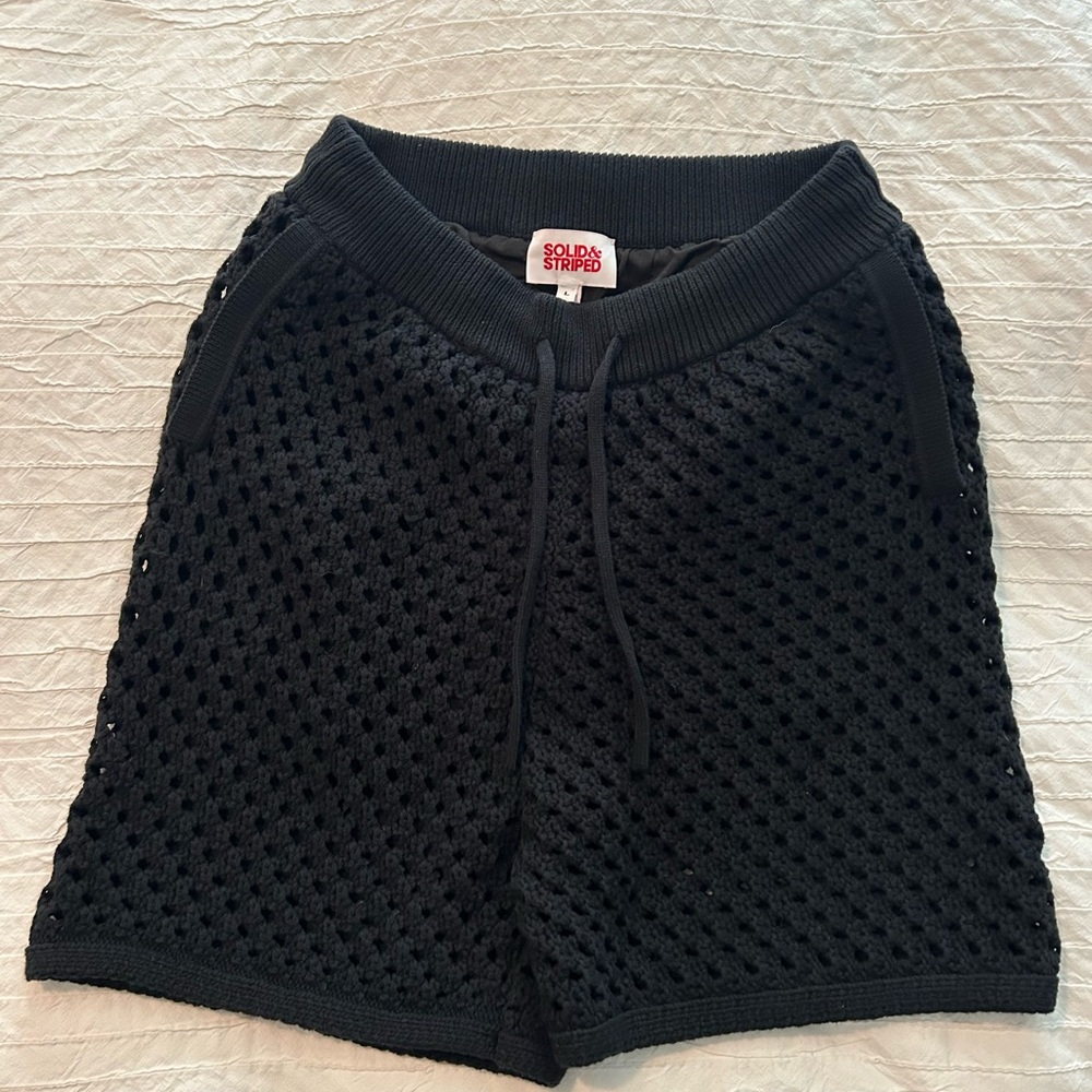 SOLID & STRIPED Black Athletic Women's Shorts